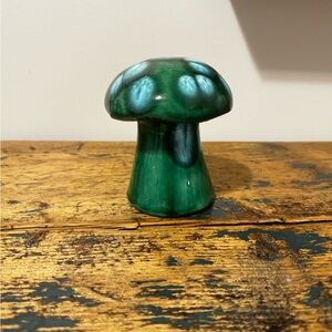 Emerald and Teal Ceramic Mushroom Shaker